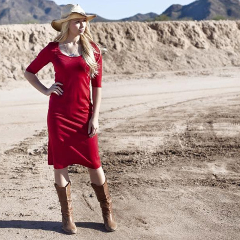 BNWT Honey & Lace Monterey Dress in cranberry red